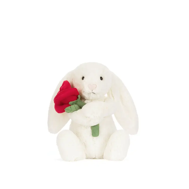 Cream Bunny with Rose