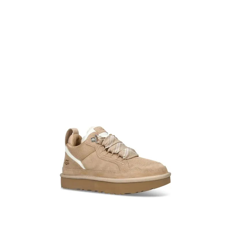 Womens Lowmel Suede Lace Up Trainers Sand
