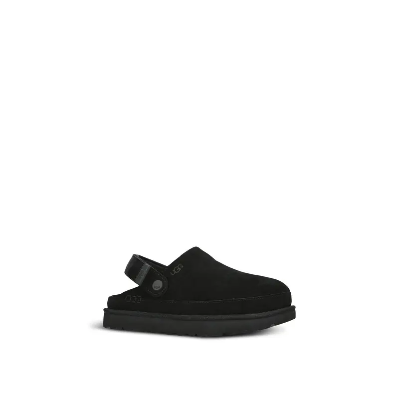 Womens Goldenstar Suede Clogs Black