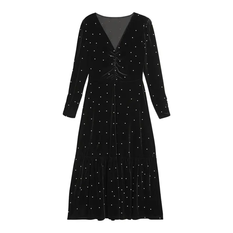 Velvet & Pearl Midi Dress