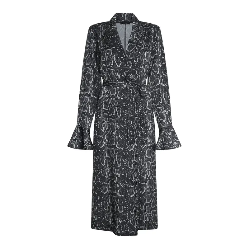 Python Print Wrap Shirt Dress