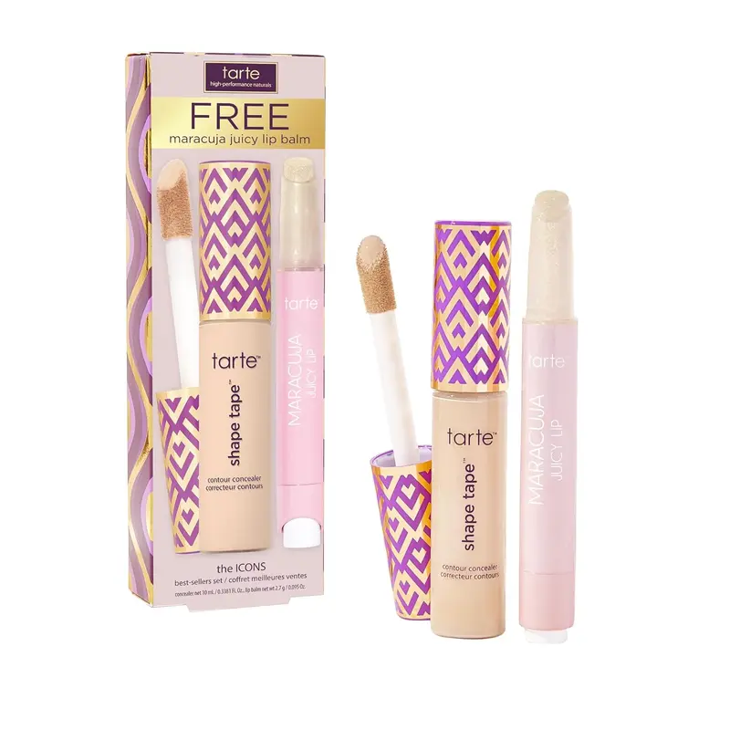 tarte - the ICONS shape tape concealer + maracuja juicy lip balm best-sellers set