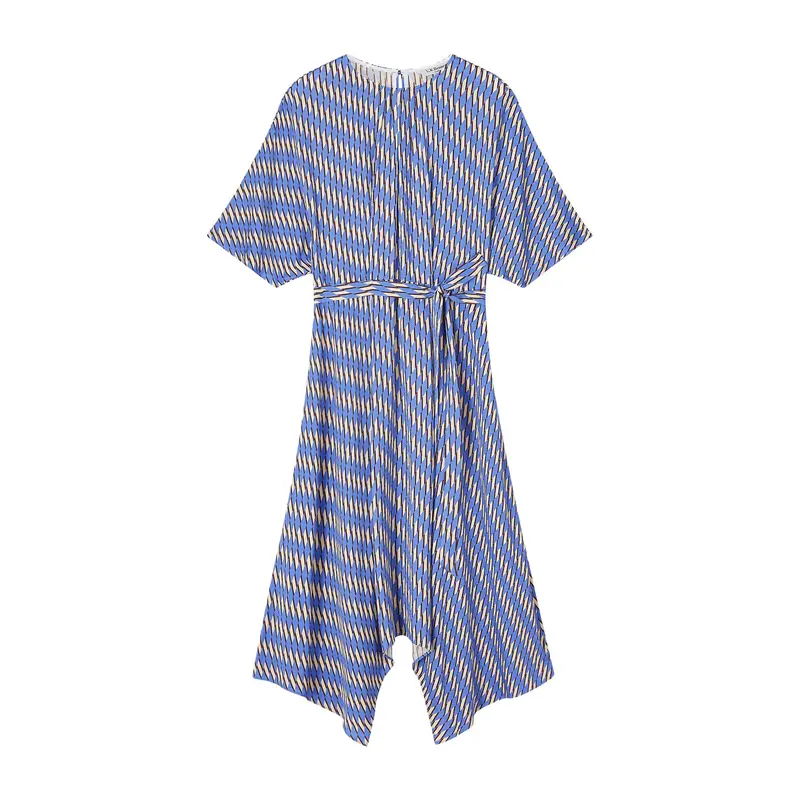 Anni Geometric Print Handkerchief Hem Dress