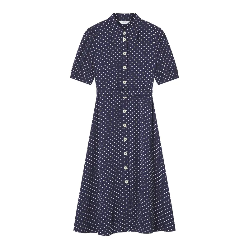 Valerie Navy And Cream Shirt Dress
