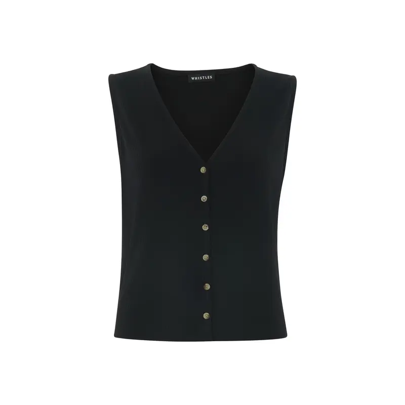 Button Front Rib Tank