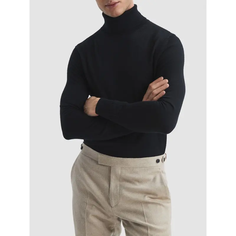 Caine Slim Fit Merino Wool Funnel Neck Jumper
