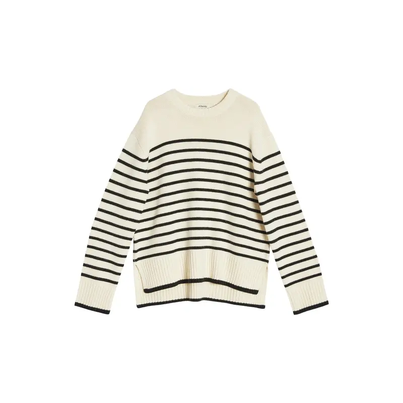 Breton Stripe Crew Jumper Cream