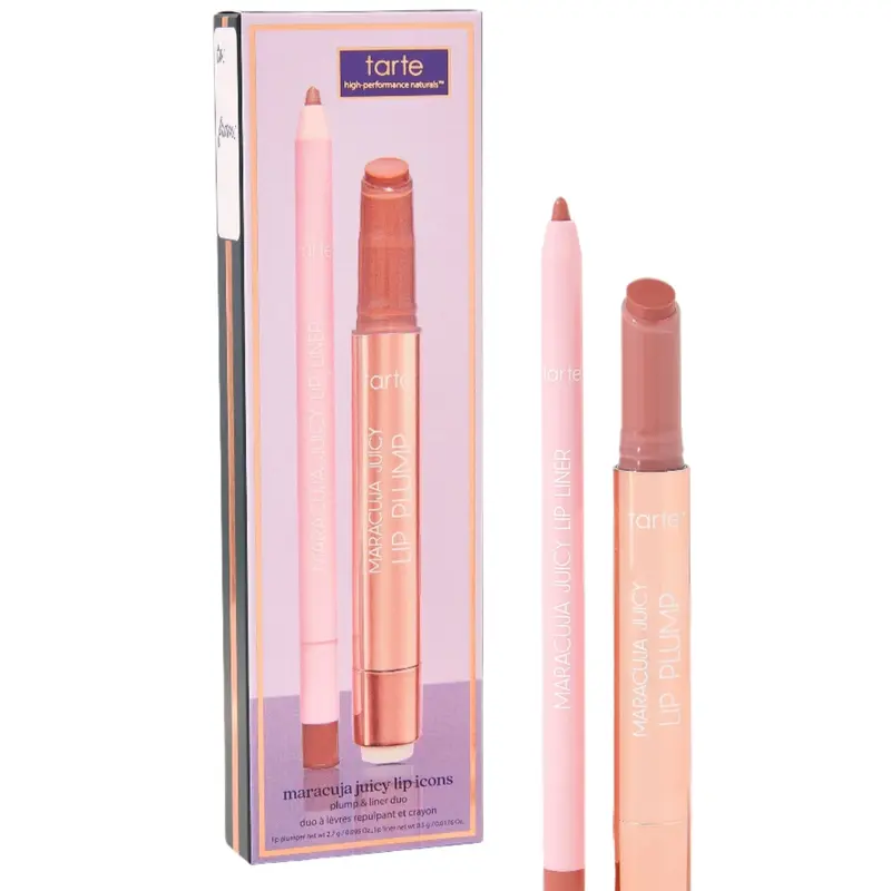 tarte - maracuja juicy lip icons plump & liner duo | rosy neutrals