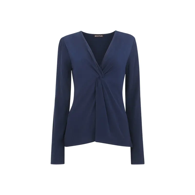 Twist Front Textured Top