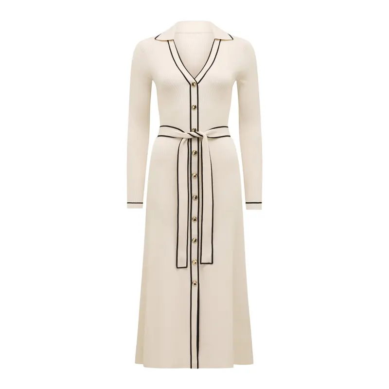 Adeline Tipped Knitted Midi Dress