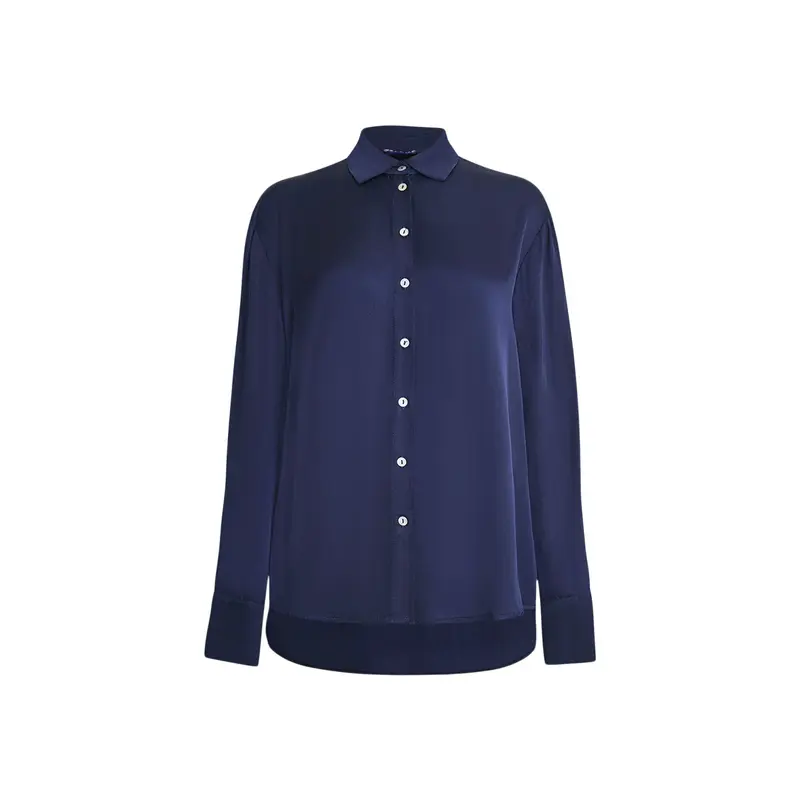 Blue Satin Finish Shirt