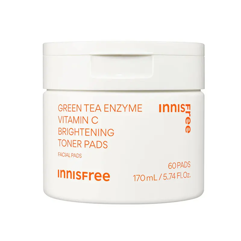 INNISFREE - GREEN TEA ENZYME VITAMIN C BRIGHTENING TONER PADS | 60 PADS