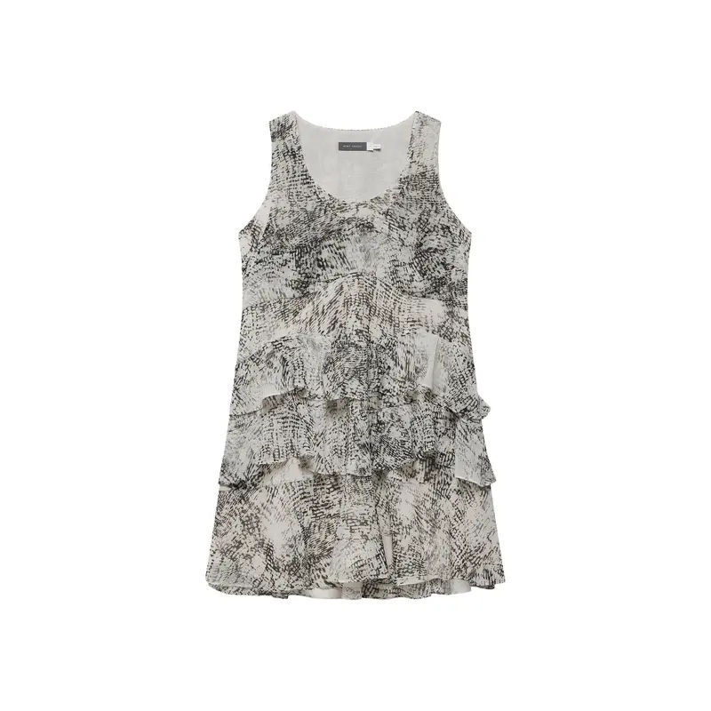 Snake Print Ruffle Mini Dress