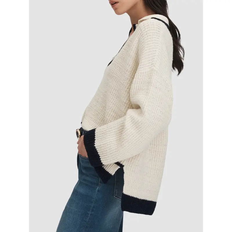 Michaela Wool Blend Open Collar Jumper