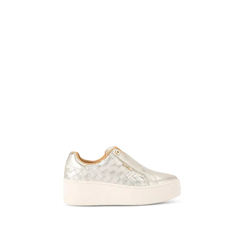 Connected Laceless Weave Trainers Gold