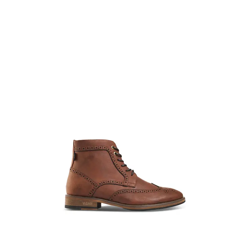 Vegan Wheat 2 Brogue Boots Brown