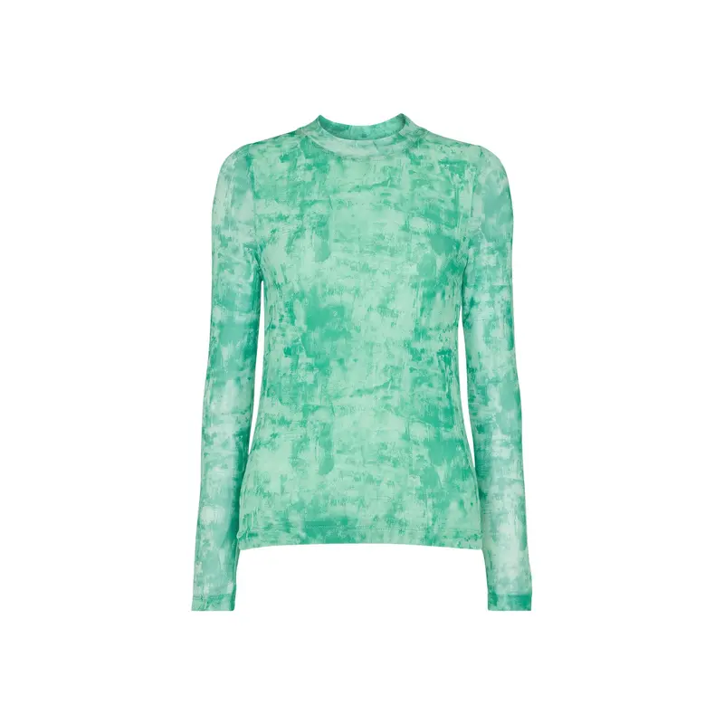 Brushwork Print Mesh Jersey