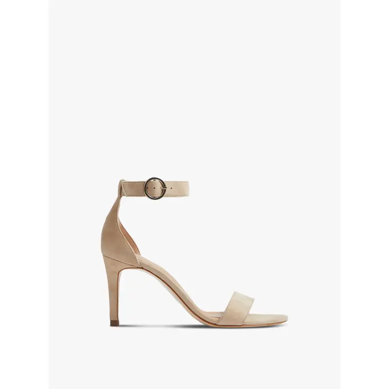 Ivy Beige Suede Single Strap Sandals