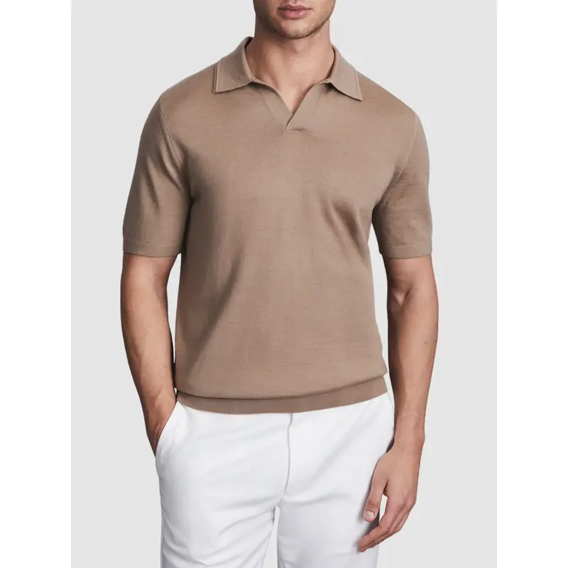 Duchie Merino Wool Open Collar Polo Shirt