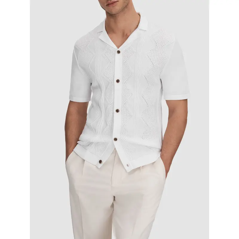 Fortune Cable Knit Cuban Collar Shirt