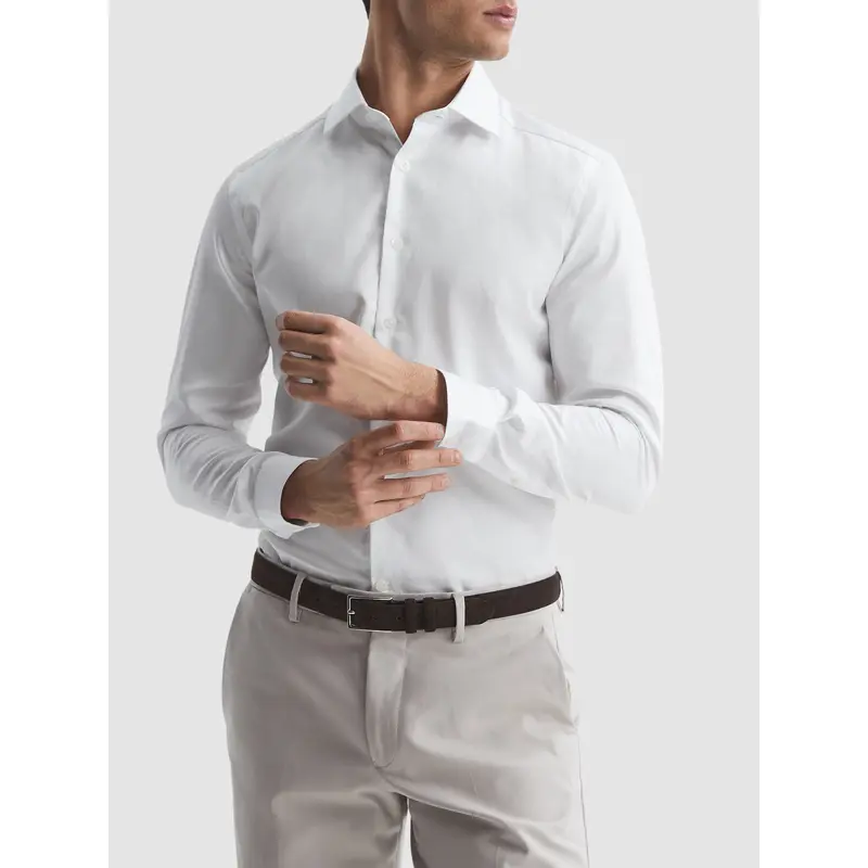 WhiteRemote Cotton Satin Slim Fit Shirt