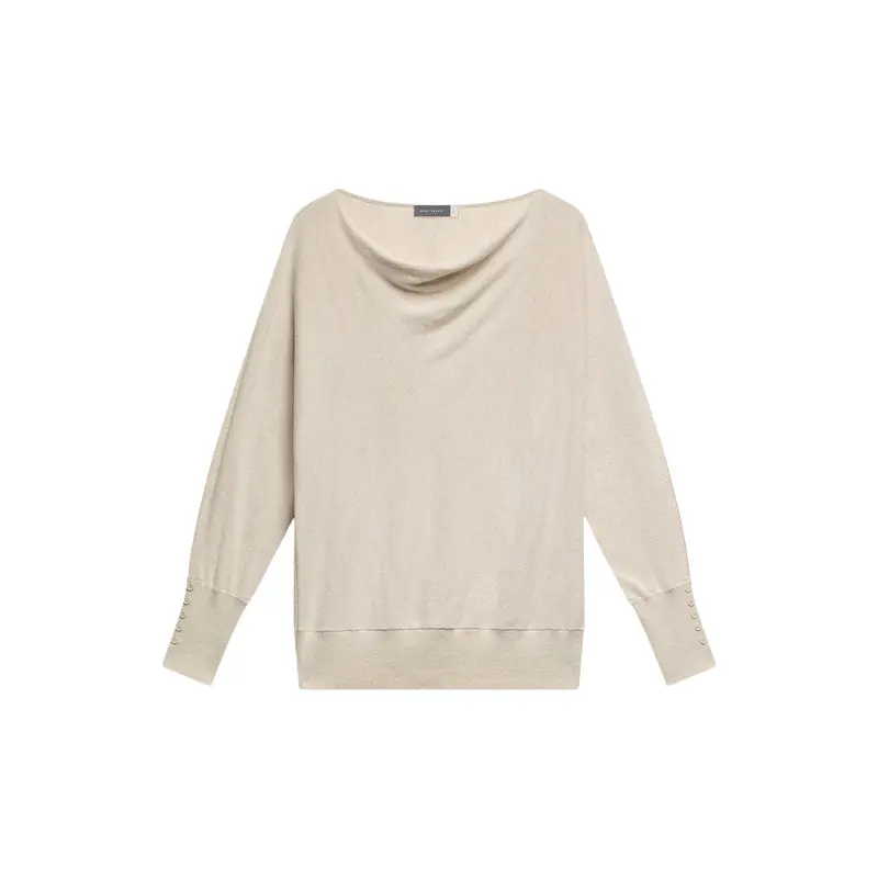 Cotton Blend Cowl Neck Jumper