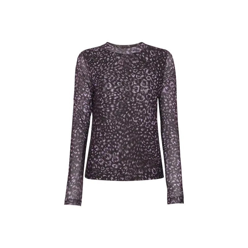 Feather Leopard Mesh Top