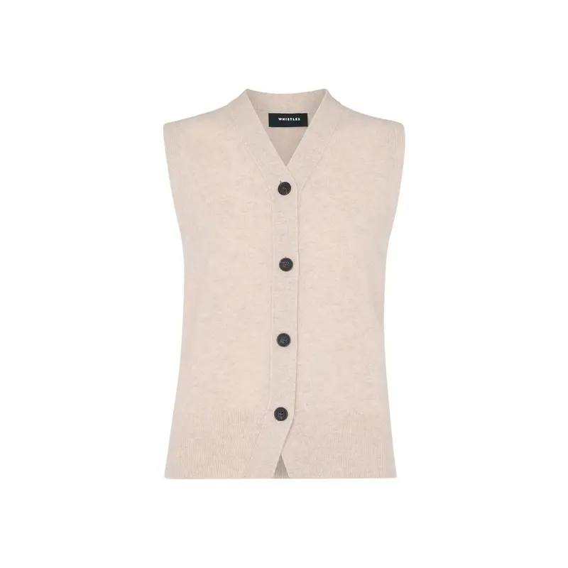 Wool V Neck Button Front Tank