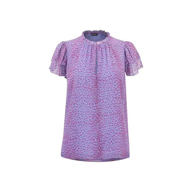 Sketched Cheetah Frill Top