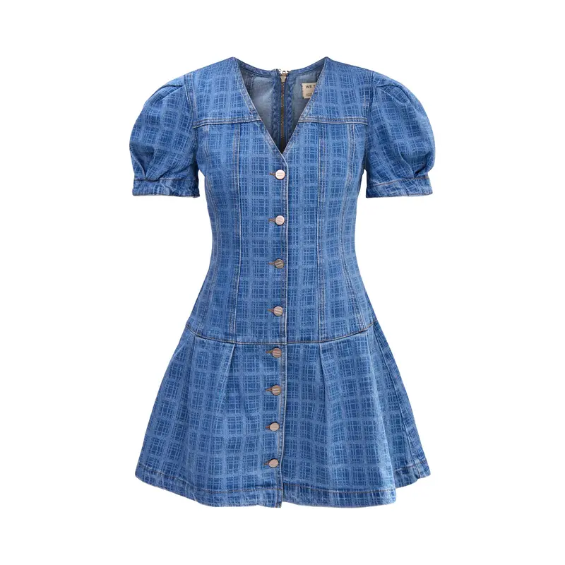 Adeline Shell Mini Dress - Laser Check