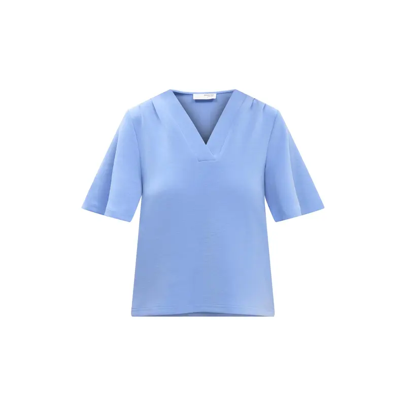 V-neck Cornflower Blue Top