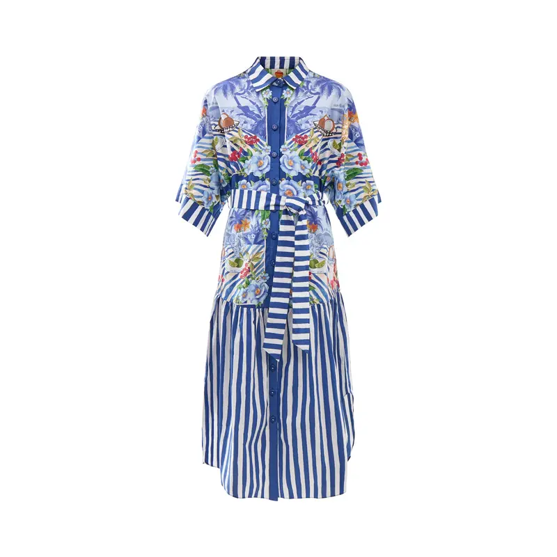 Fresh Table Scarf Blue Midi Dress
