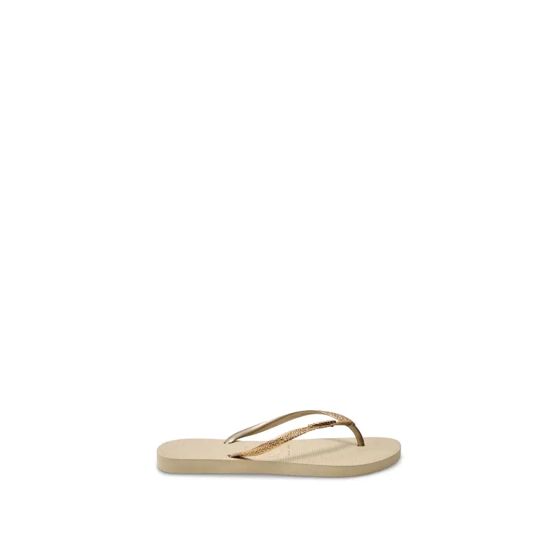 Slim Glitter Flip Flops Golden Light