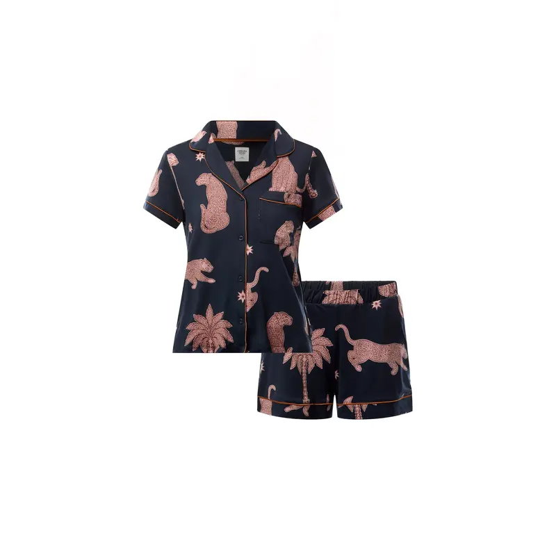 Abstract Shapes Leopard Short Set