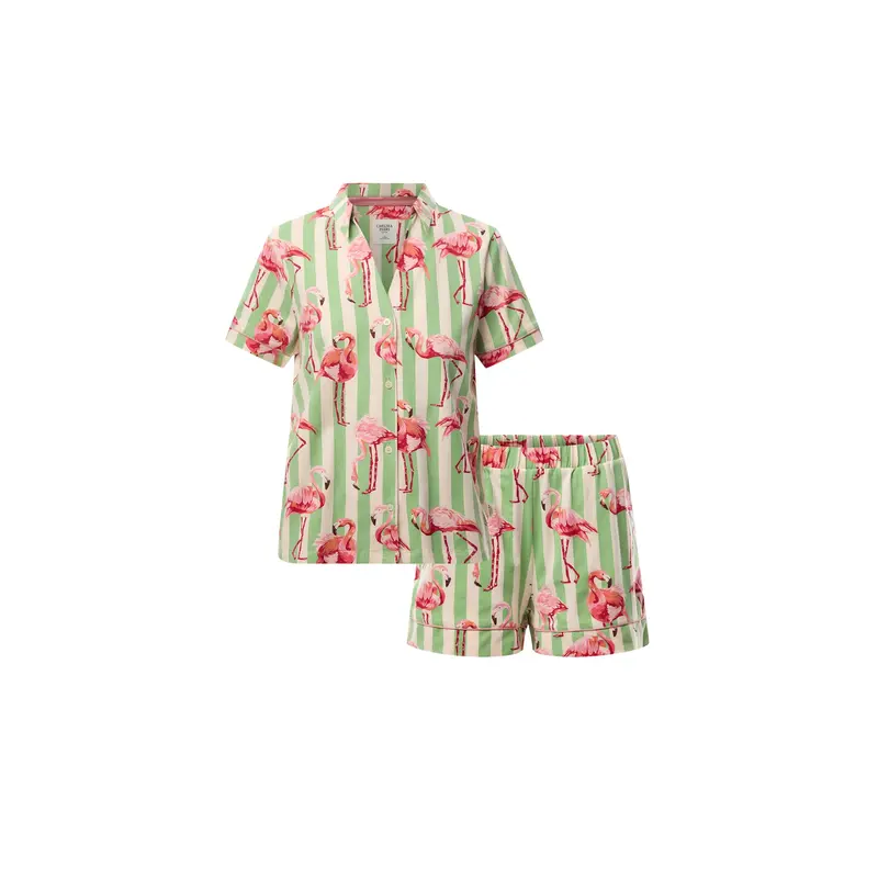 Flamingo Stripe Short Set
