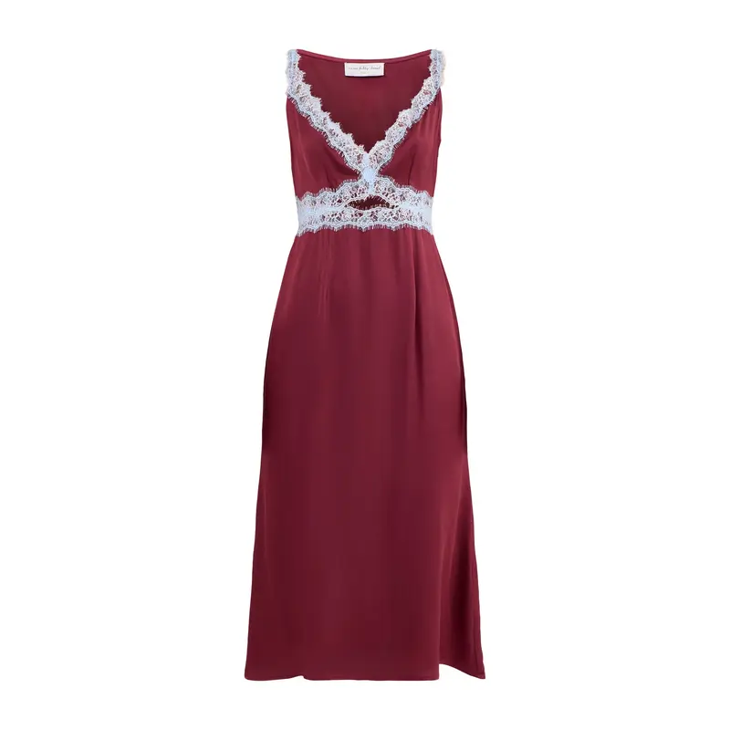 Blue & Burgundy Mimi Dress Burgundy