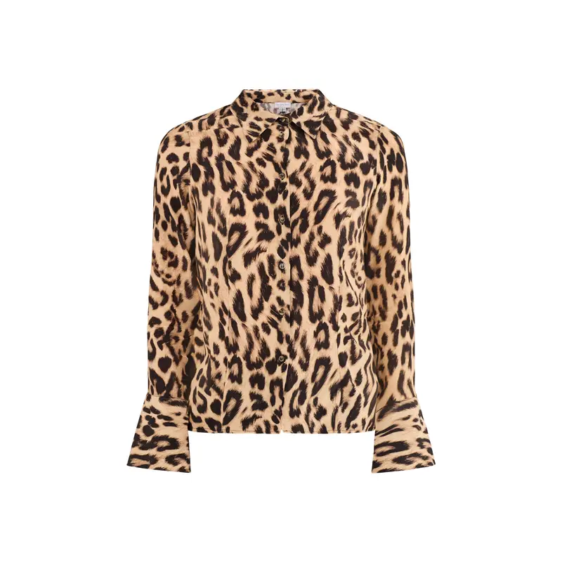 Leopard Long Sleeve Shirt Brown