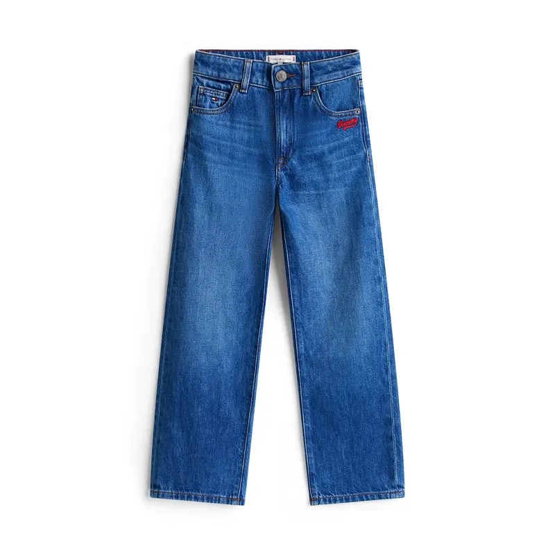 Kids Logo Embroidery Girlfriend Jeans