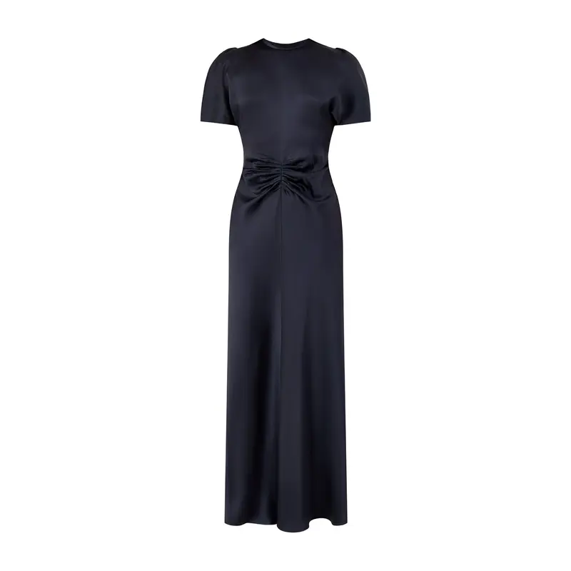 Gathered Waist Floor Length Dress