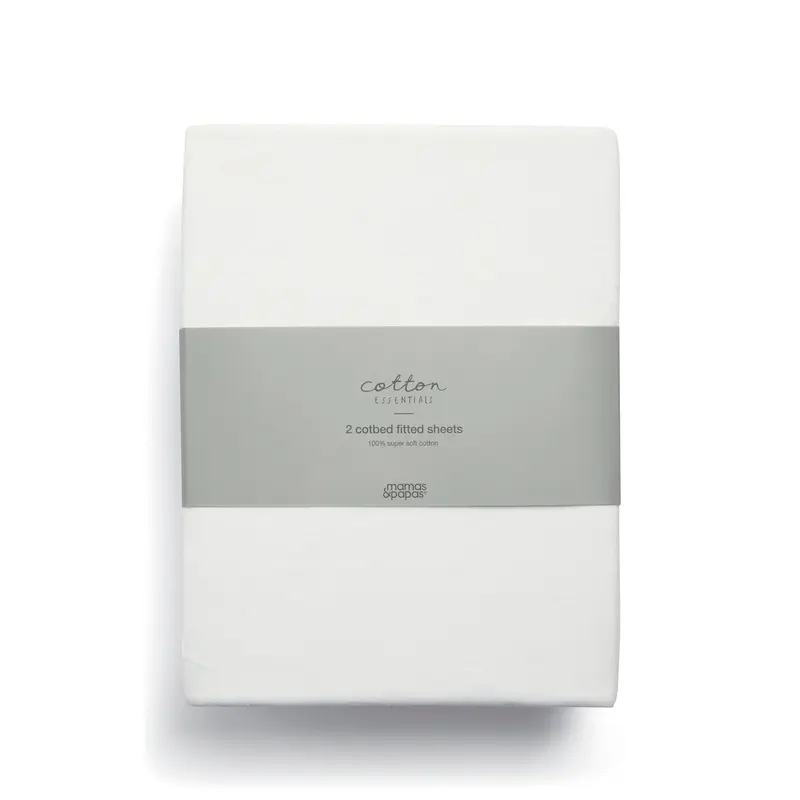 2 Cot Bed White Fitted Sheets