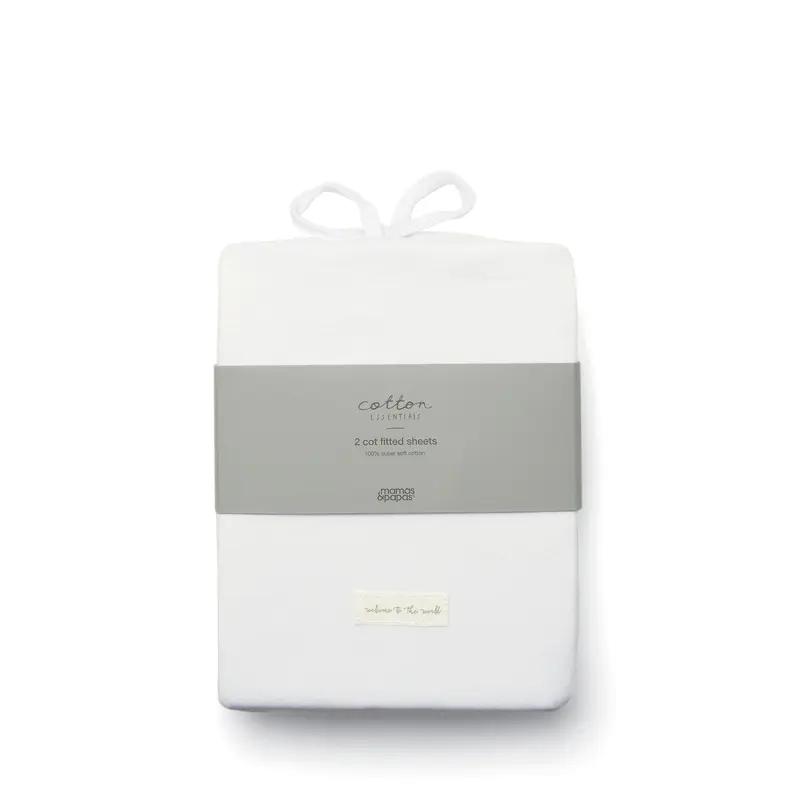 2 Cot Fitted White Sheets