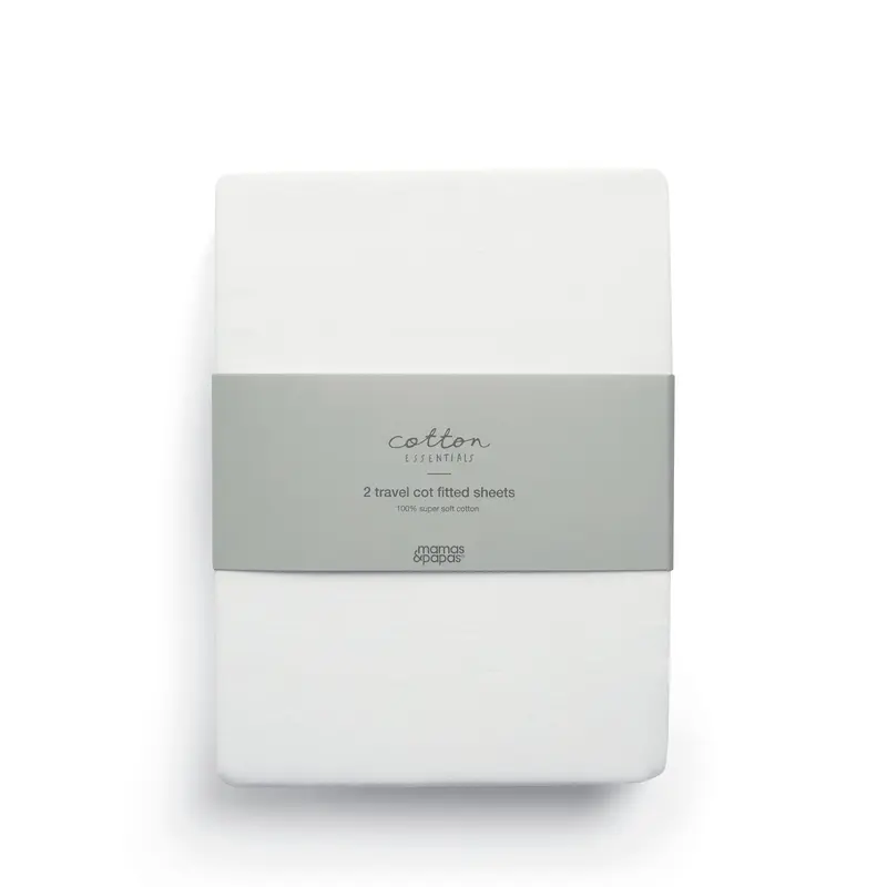 2 Travel White Fitted Sheets