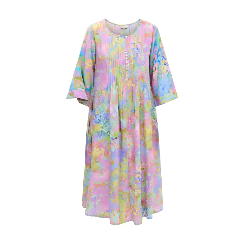 Flowering Paradise Pleated Dress