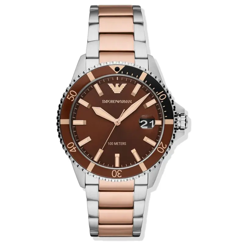 Emporio Armani AR11340 Men's Diver Two Tone Rose Gold Watch