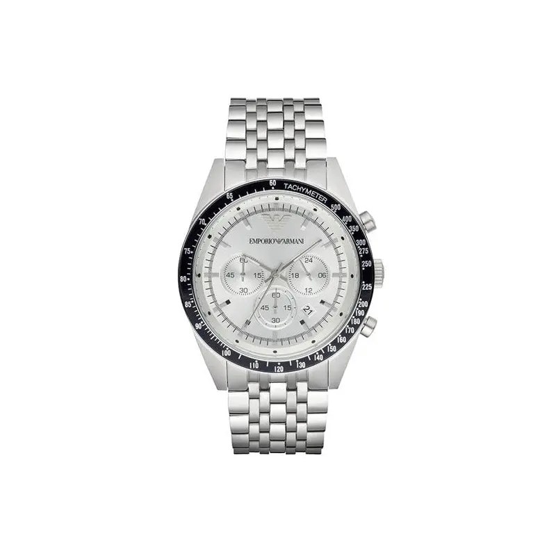 Emporio Armani Men's Tazio Chronograph Watch Silver AR6073