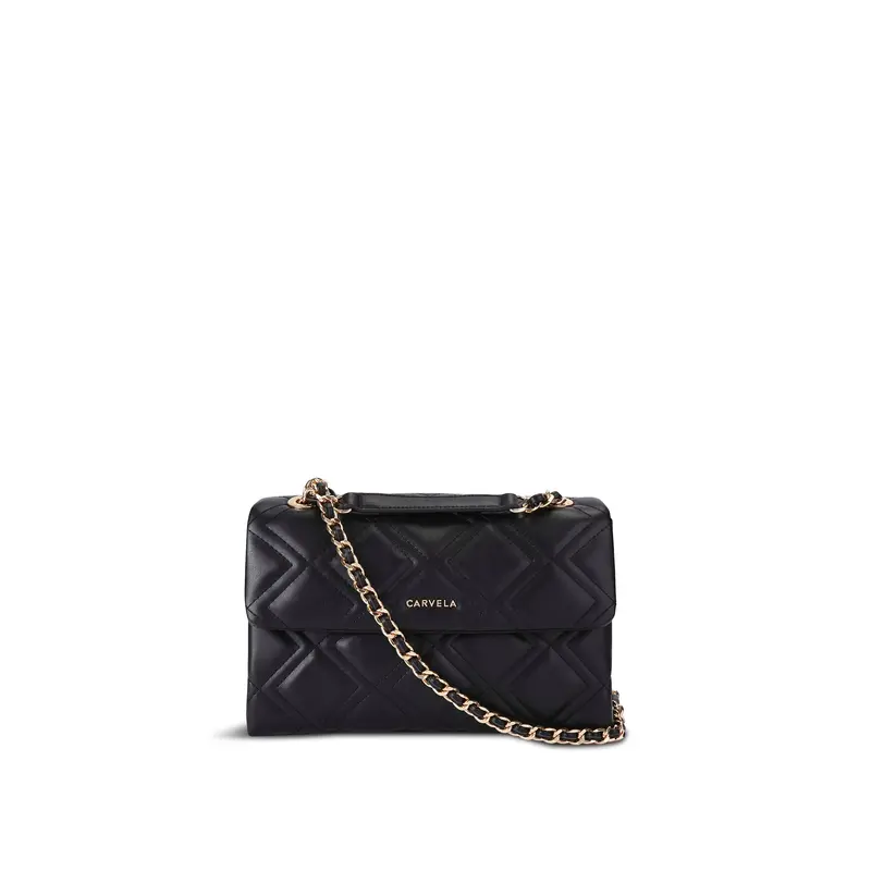 Rosa Large Chain Shoulder Bag Black