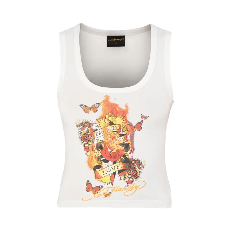 Womens True To My Love Cropped Vest Top