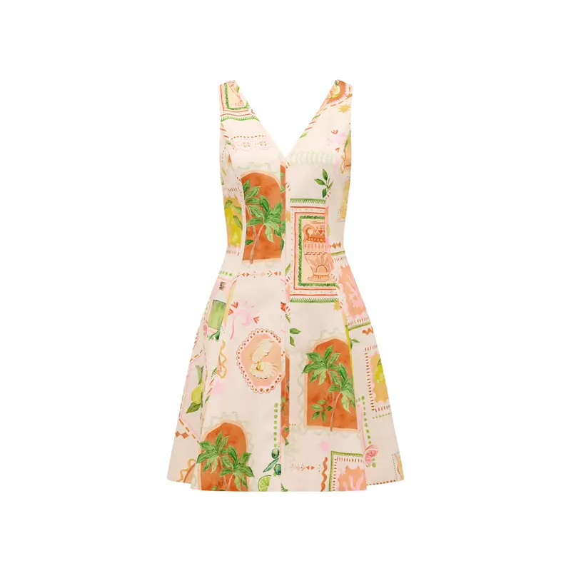 Fran Fit & Flare Linen Mini Dress