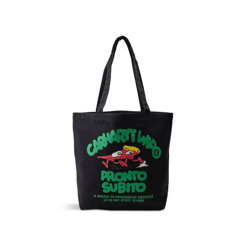 Canvas Graphic Tote Cotton Black