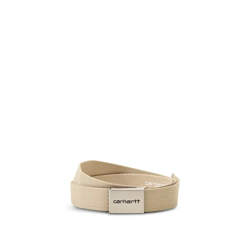 Clip Belt Chrome Buckle Beige